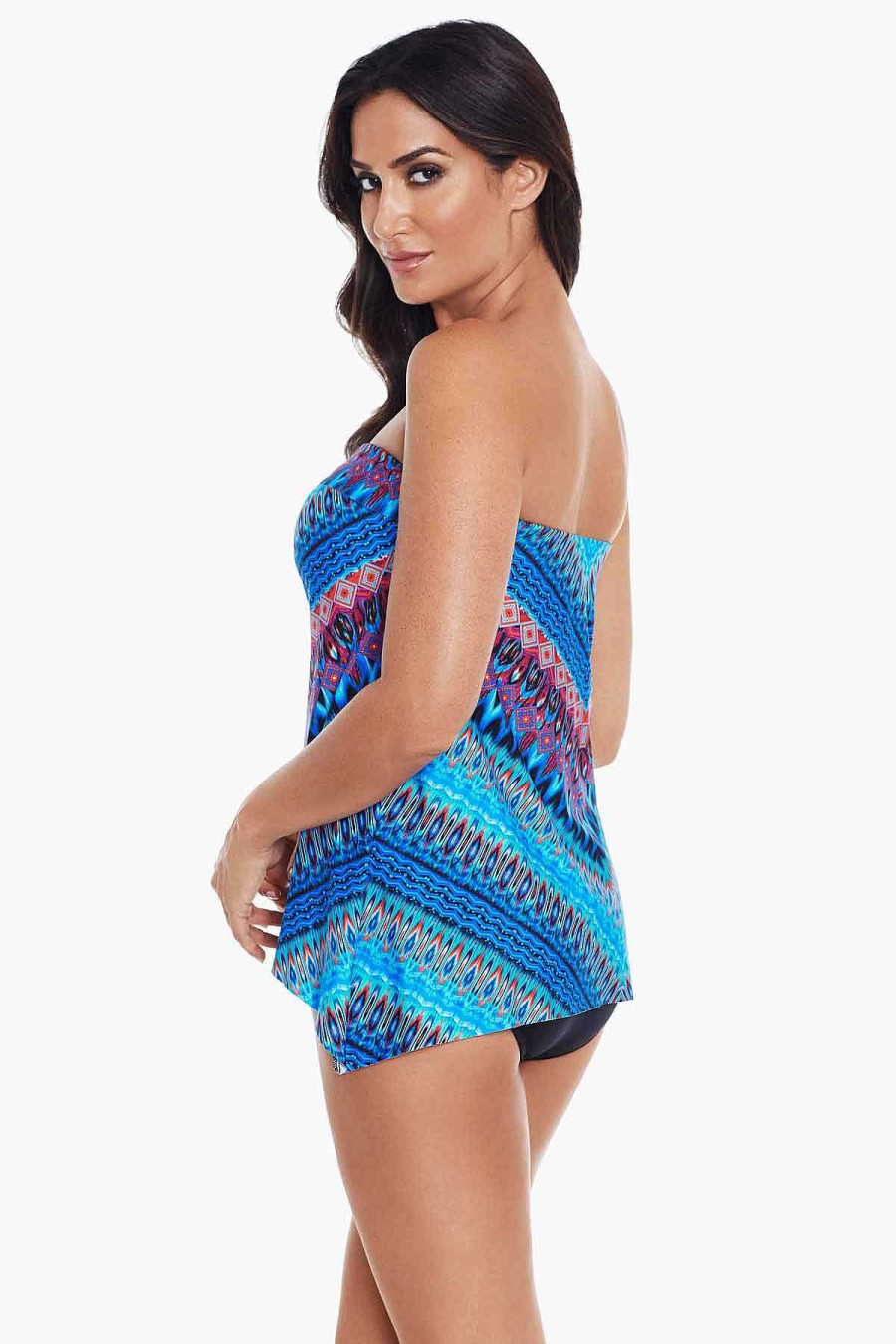 Miraclesuit Casablanca Bandini Tankini Top Blue Hot