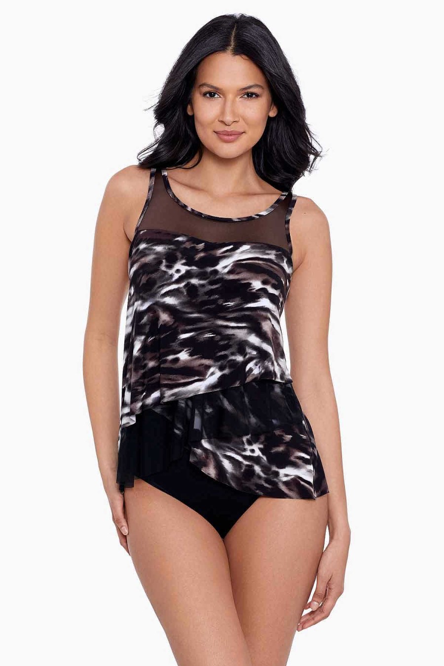 Miraclesuit Tempest Mirage Tankini Top Dd-Cup Black/Brown Best