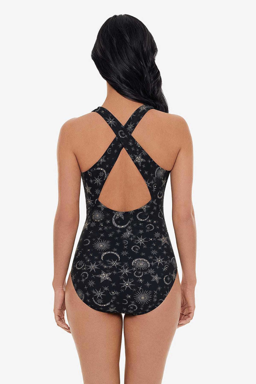 Magicsuit Lucky Stars Halle One Piece Swimsuit Black/Gold New