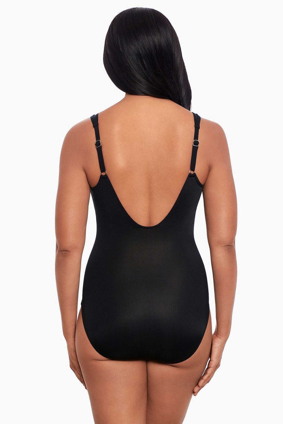 Miraclesuit Sub Rosa Sanibel One Piece Swimsuit Black/White Wholesale