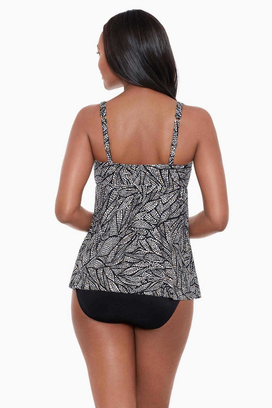 Miraclesuit Shore Leave Ayla Tankini Top Black/White Wholesale