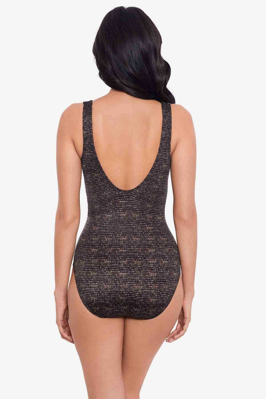 Miraclesuit Cappadocia Criss Cross Escape One Piece Swimsuit Black/Multi New