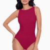 Miraclesuit Rock Solid Regatta High-Neck One Piece Swimsuit Best