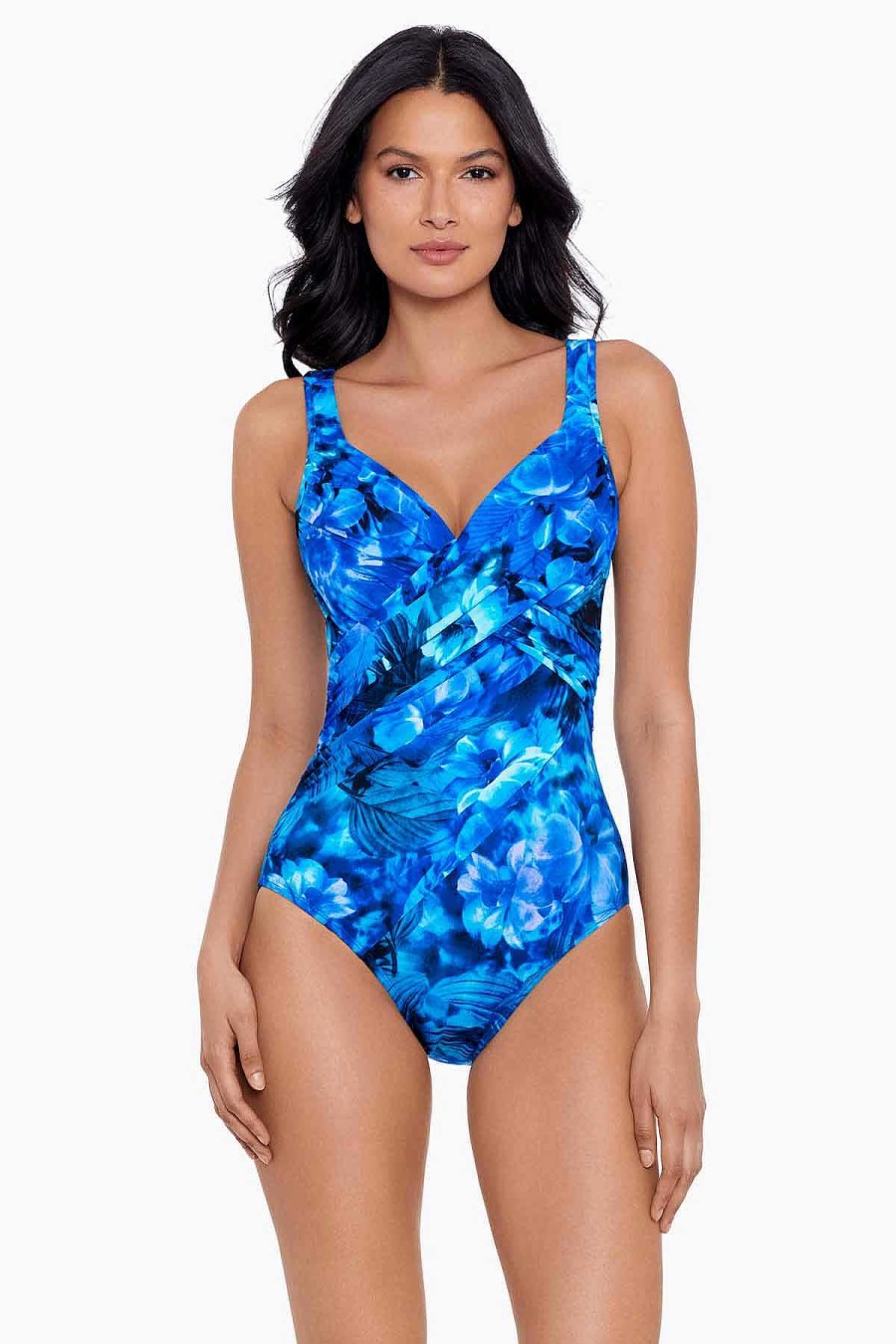 Miraclesuit Sous Marine Revele One Piece Swimsuit Blue/Multi New