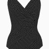 Miraclesuit Plus Size Pin Point Oceanus One Piece Swimsuit Black/White Clearance