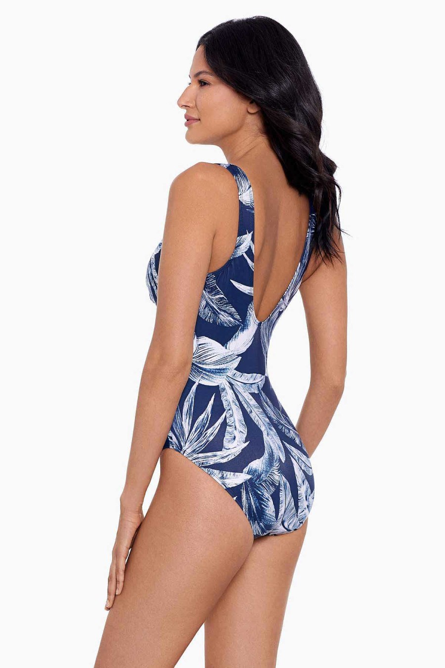 Miraclesuit Tropica Toile Escape One Piece Swimsuit Midnight Clearance