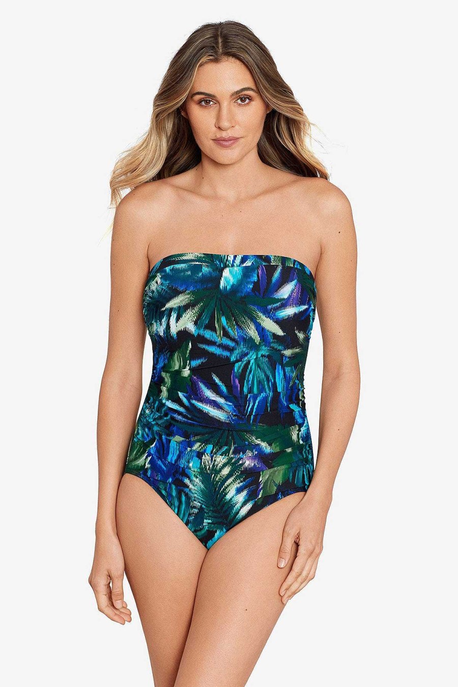 Miraclesuit Ussepa Avanti Bandeau Swimsuit Black/Multi Online