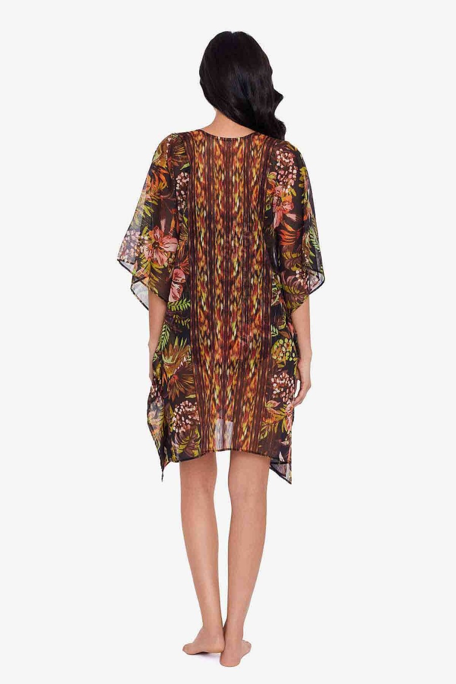 Miraclesuit Botanico Caftan Swim Cover Up Black/Multi Hot