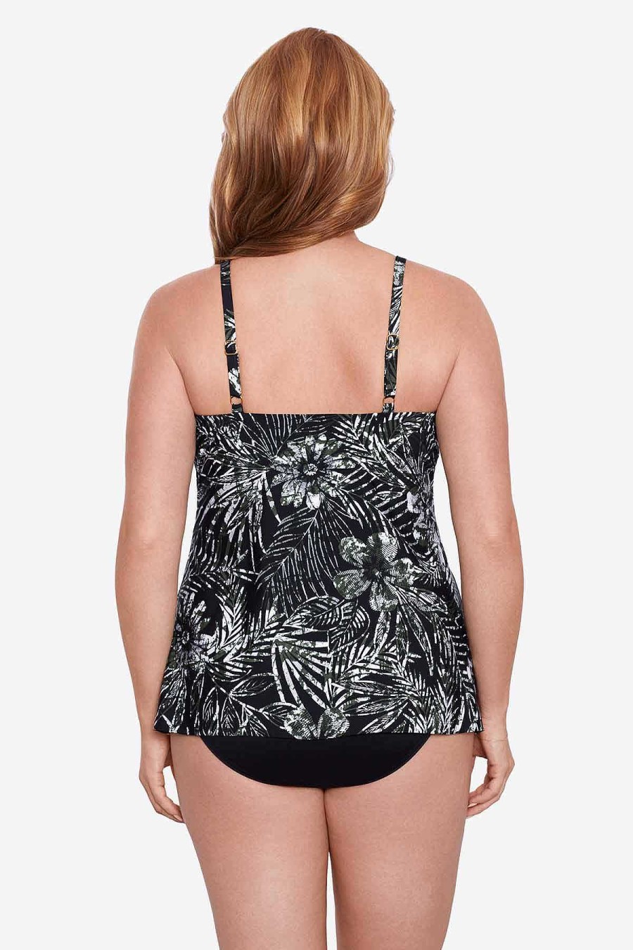 Miraclesuit Plus Size Zahara Love Knot Tankini Top Black/Multi Best