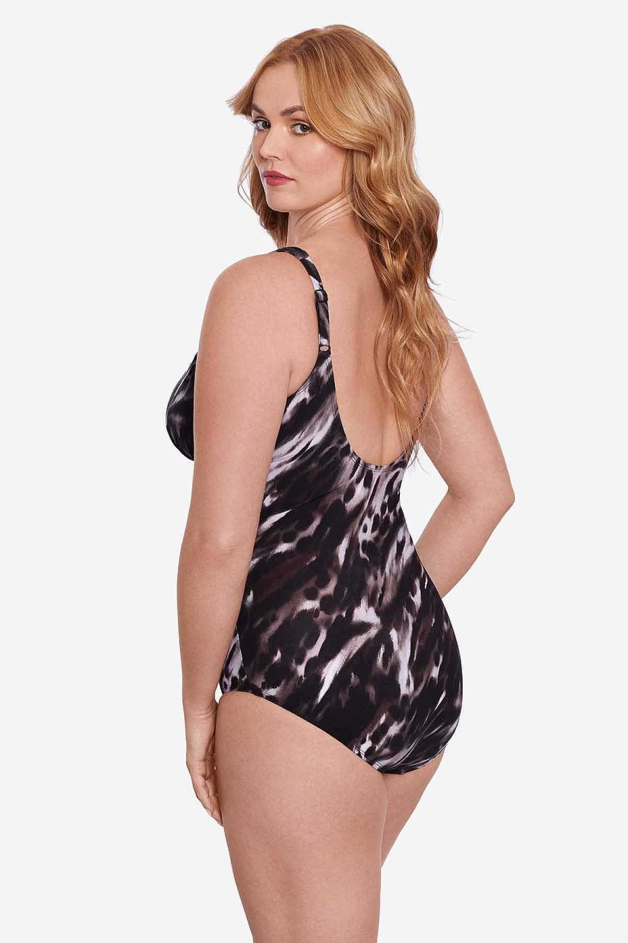 Miraclesuit Plus Size Tempest Oceanus One Piece Swimsuit Black/Brown Online