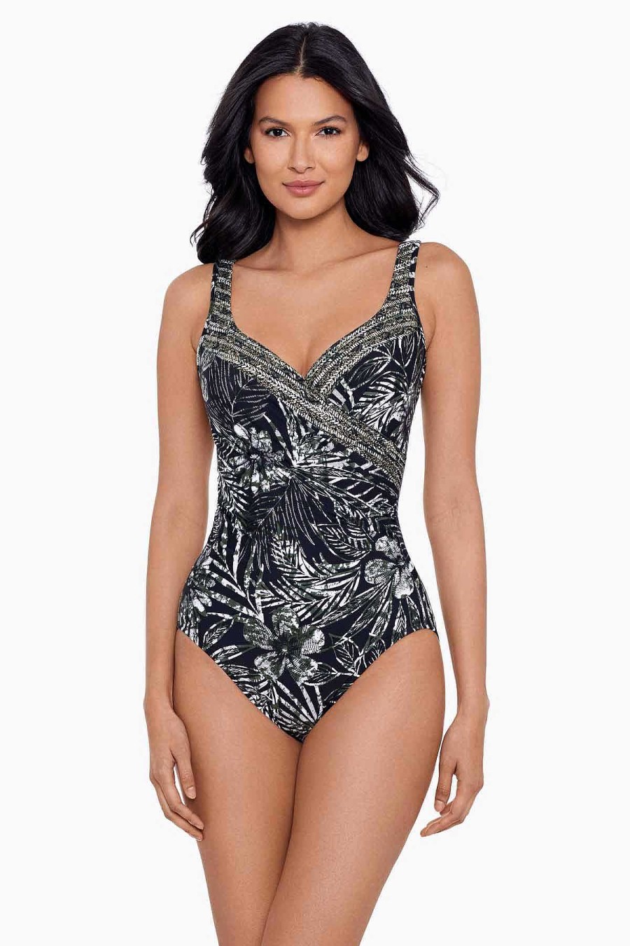 Miraclesuit Zahara It'S A Wrap One Piece Swimsuit Black/Multi Hot