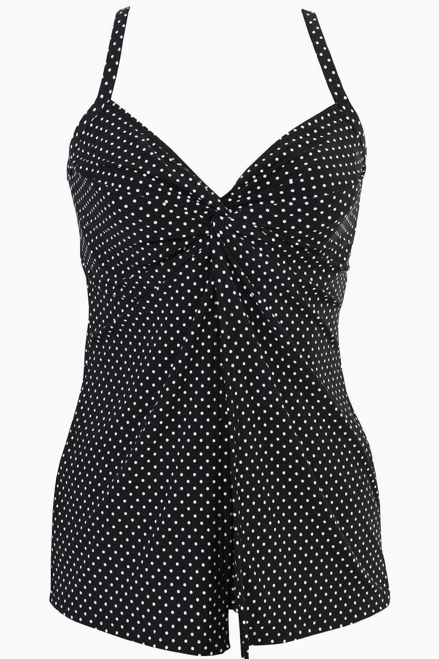 Miraclesuit Pin Point Love Knot Tankini Top Dd-Cup Black/White Best