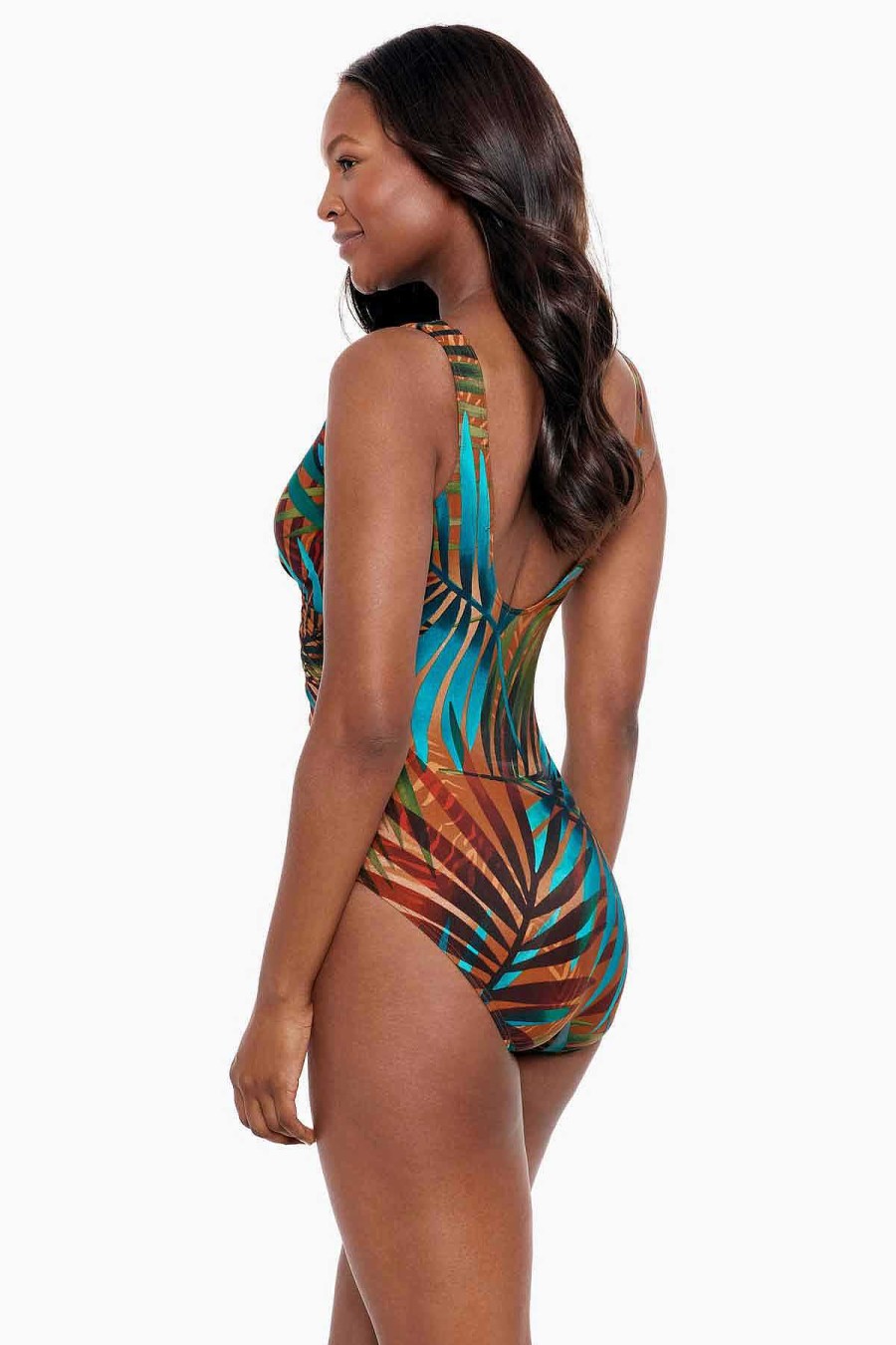 Miraclesuit Tamara Tigre It'S A Wrap One Piece Swimsuit Multi New