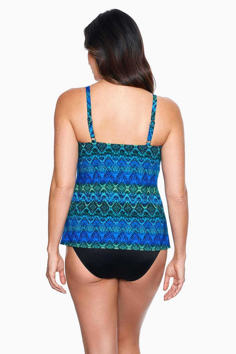 Miraclesuit Ocean Ombre Love Knot Tankini Top Dd-Cup Blue/Multi Best