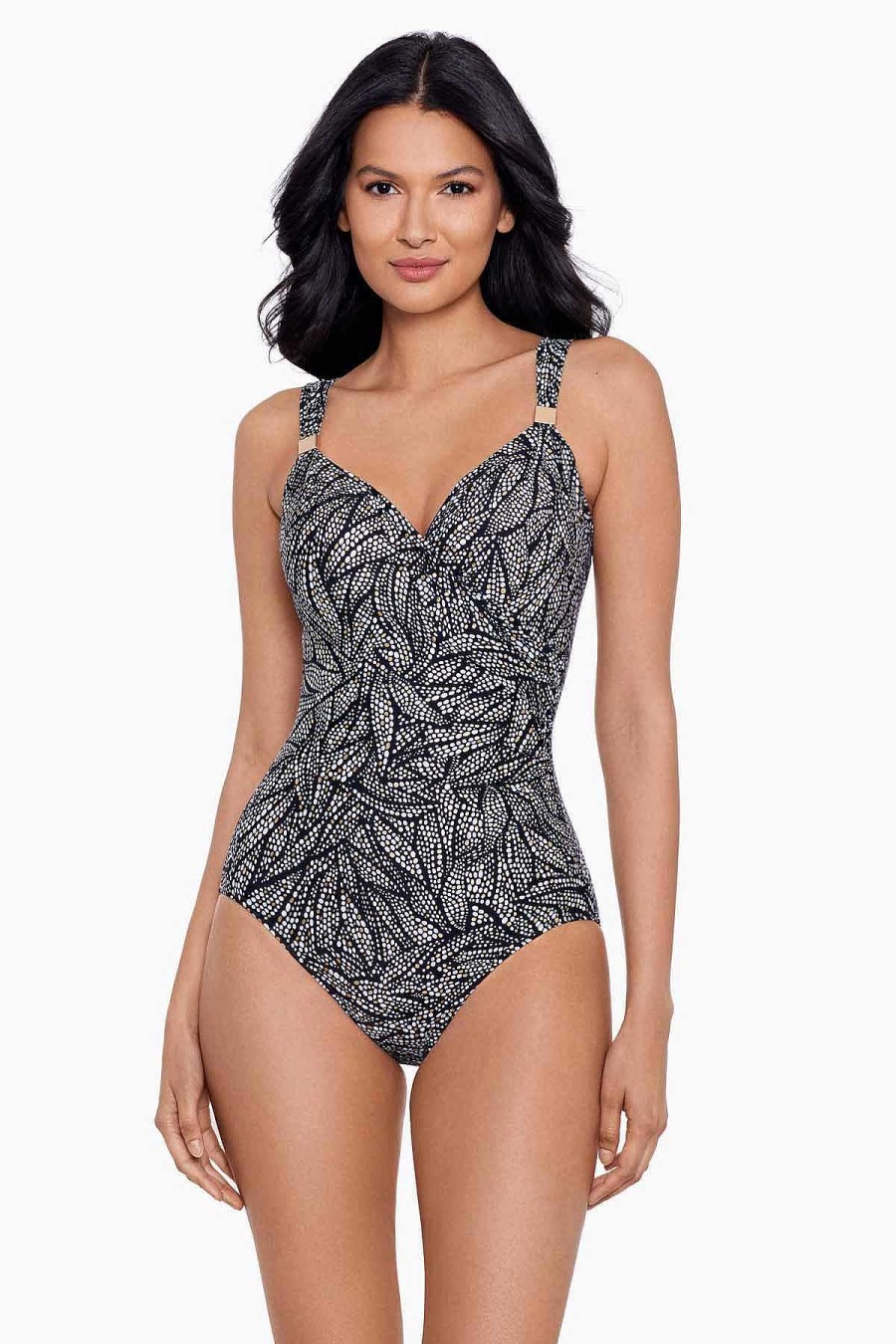 Miraclesuit Shore Leave Siren One Piece Swimsuit Black/White Best