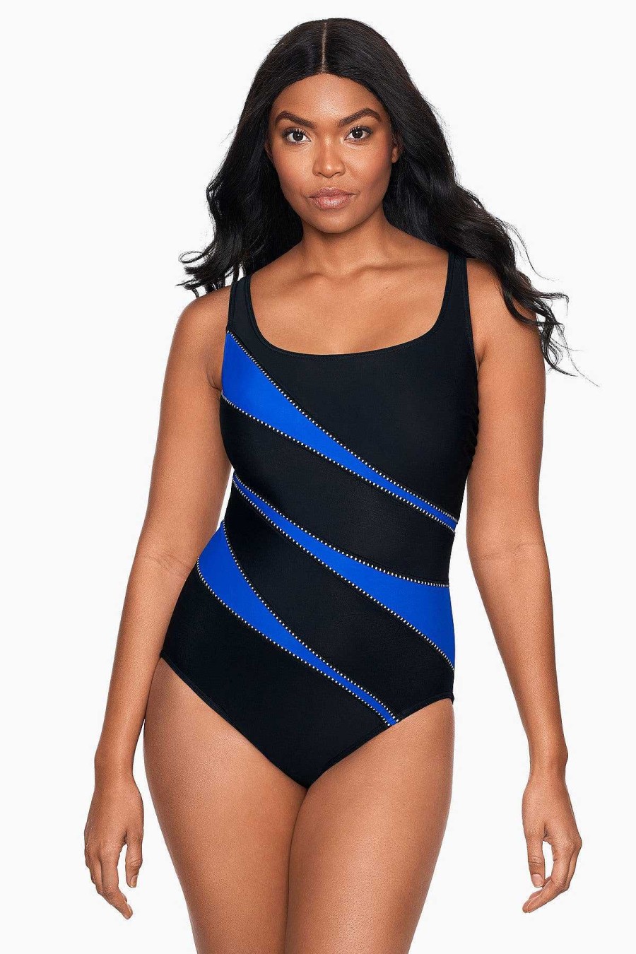 Miraclesuit Colorblock Helix One Piece Swimsuit Dd-Cup Hot