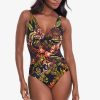 Miraclesuit Botanico Crossover One Piece Swimsuit Black/Multi New