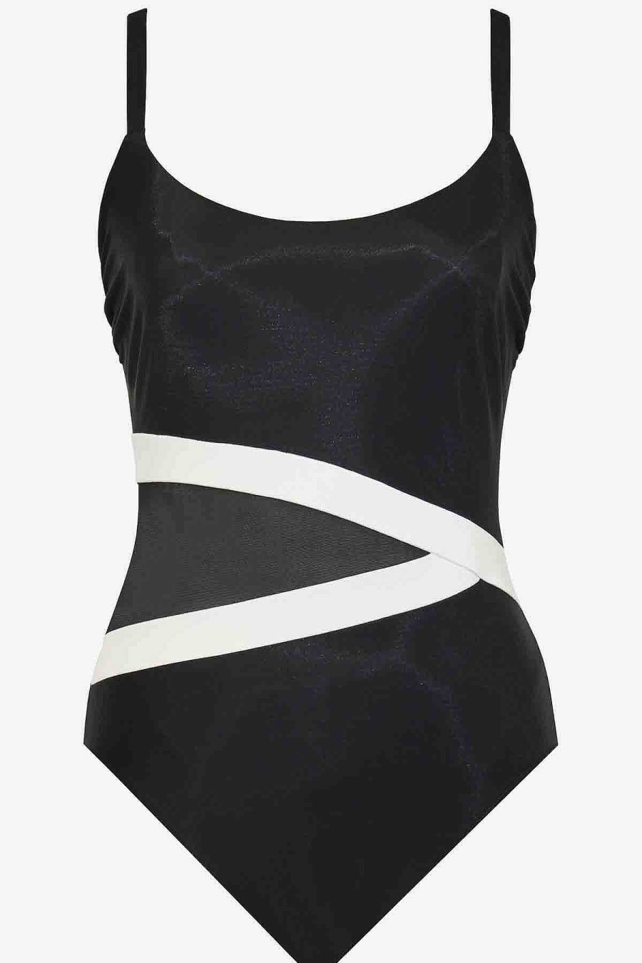 Miraclesuit Spectra Lyra One Piece Swimsuit Black/White Wholesale