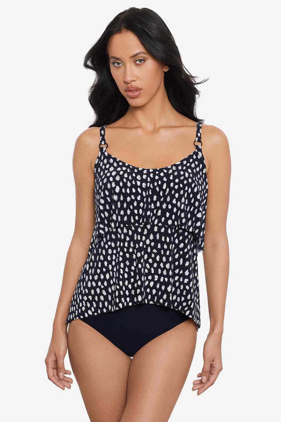 Magicsuit Pebbles Grace Tankini Top Black/White Clearance