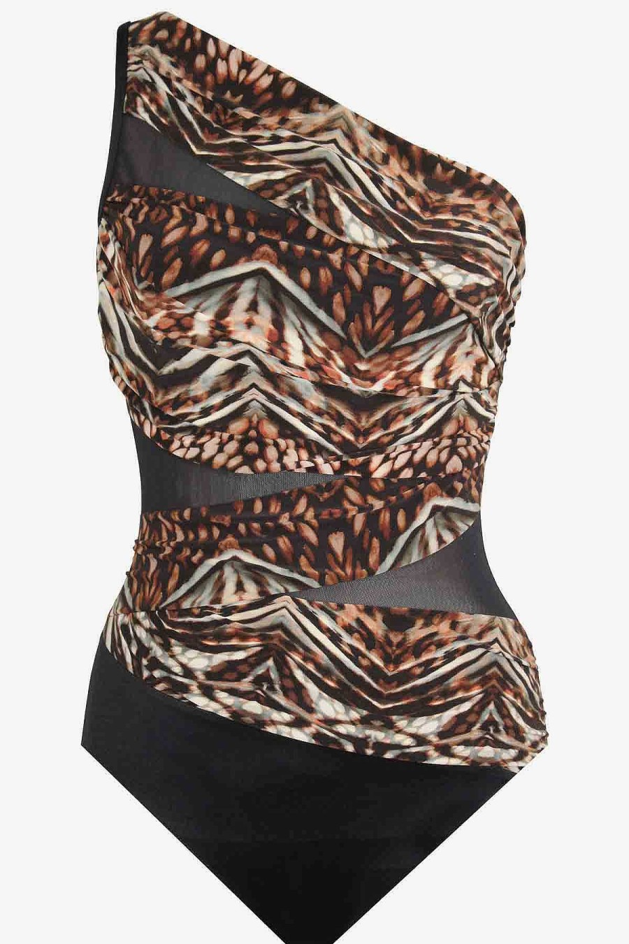 #N/A Tribal Tigress Jena One Piece Swimsuit Black/Multi Hot