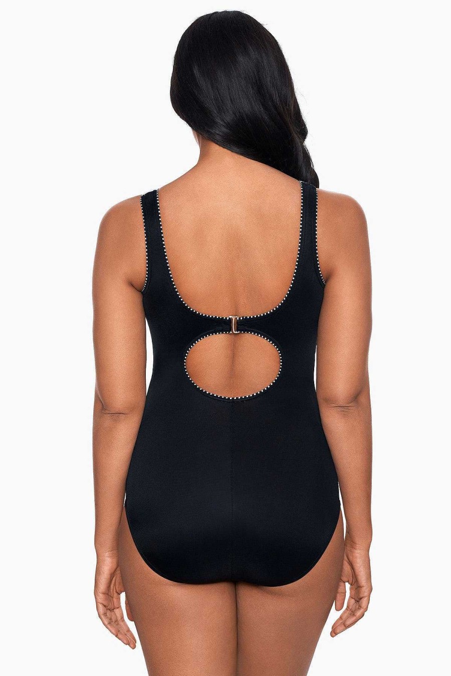 Miraclesuit Colorblock Touche One Piece Swimsuit Black/White Clearance