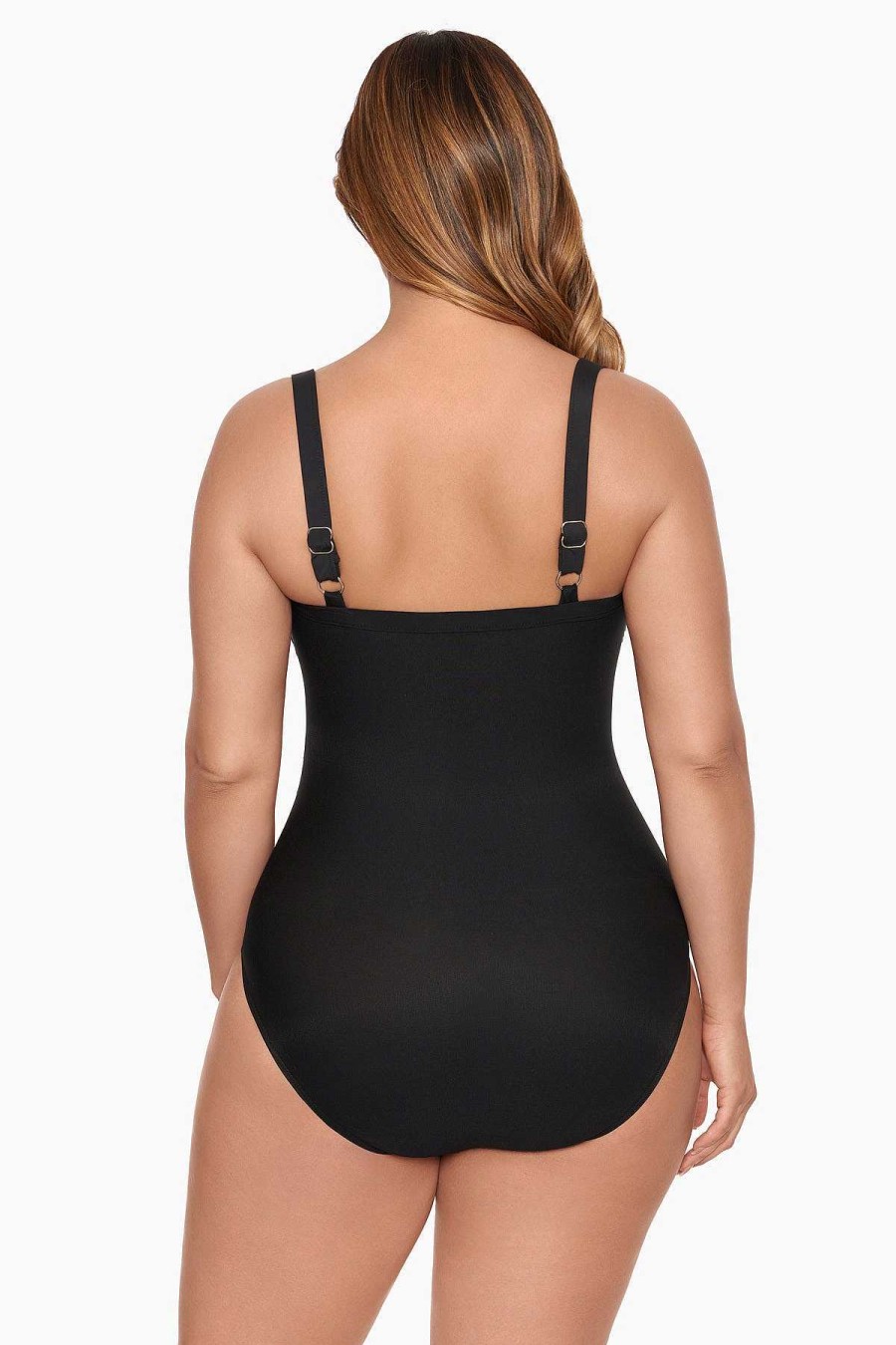 Miraclesuit Colorblock Kara One Piece Swimsuit Dd-Cup Black/White New