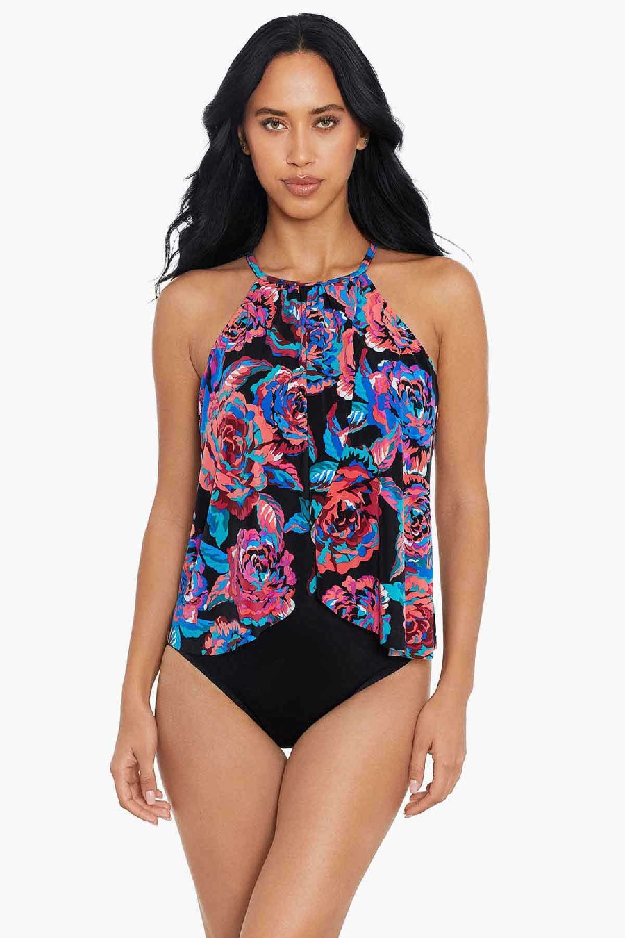 Magicsuit Sonic Blooms Aubrey One Piece Swimsuit Black/Multi New