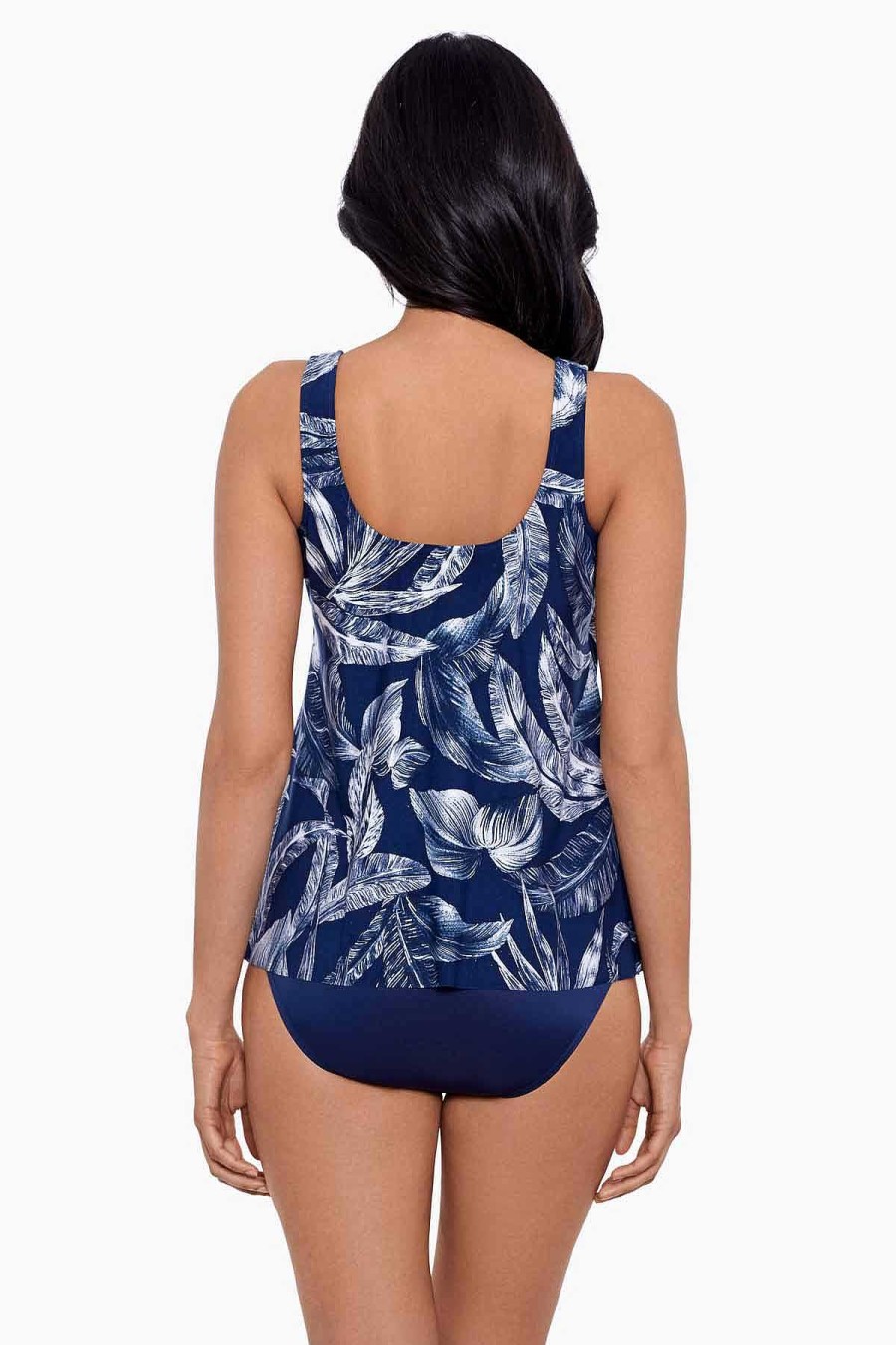 Miraclesuit Tropica Toile Ursula Tankini Top Midnight Hot