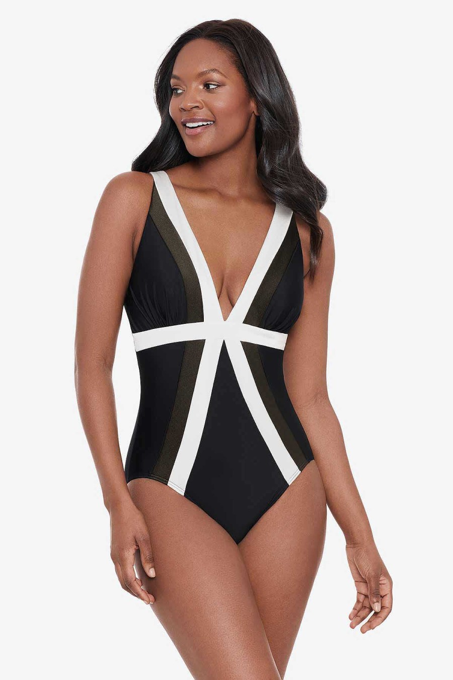 Miraclesuit Spectra Trilogy One Piece Swimsuit Black Wholesale