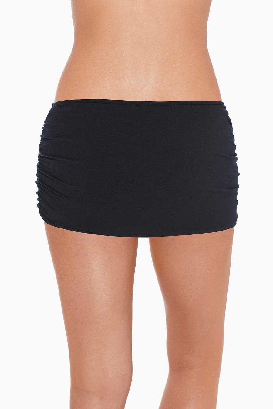 Magicsuit Shirred Skirt Swim Bottom Black New