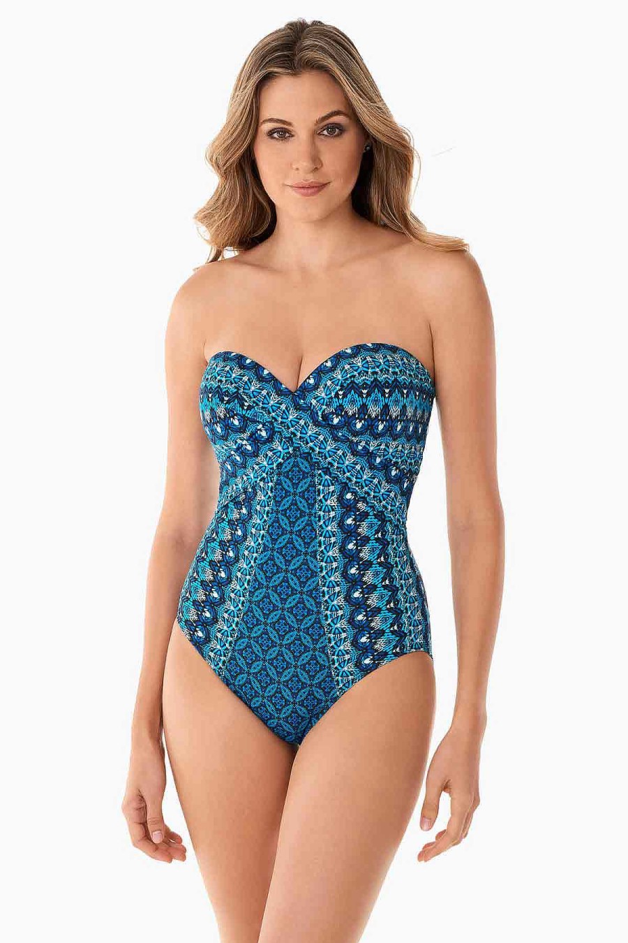 Miraclesuit Mosaica Seville One Piece Swimsuit Blue Clearance