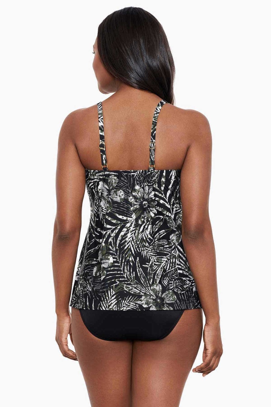 Miraclesuit Zahara Love Knot Tankini Top Black/Multi Clearance