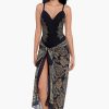 #N/A Petal Pusher Scarf Pareo Swim Cover Up Black/Multi Clearance