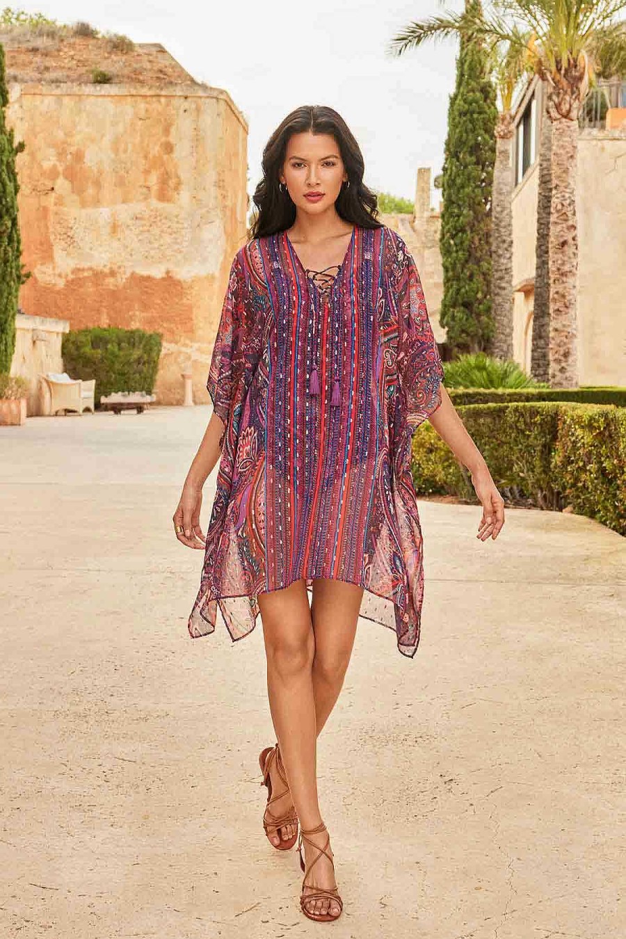 Miraclesuit Dynasty Caftan Swim Cover Up Multi Online