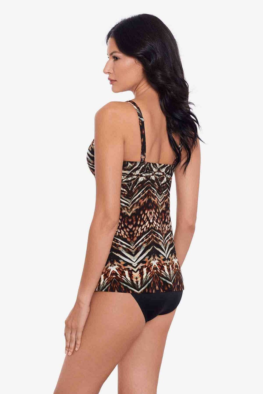 Miraclesuit Tribal Tigress Gala Tankini Top Black/Multi Clearance