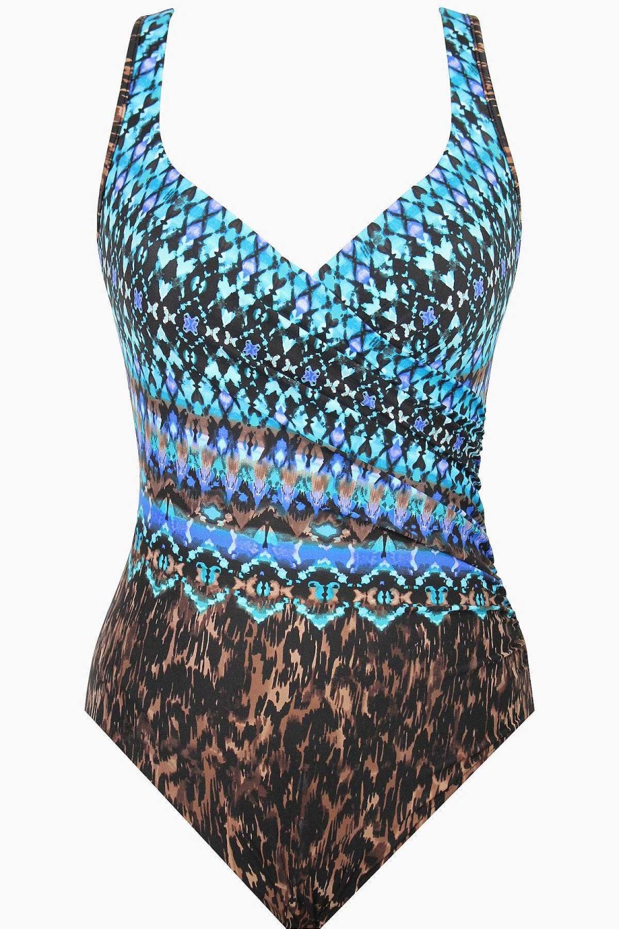 Miraclesuit Untamed It'S A Wrap One Piece Swimsuit Brown/Multi Best