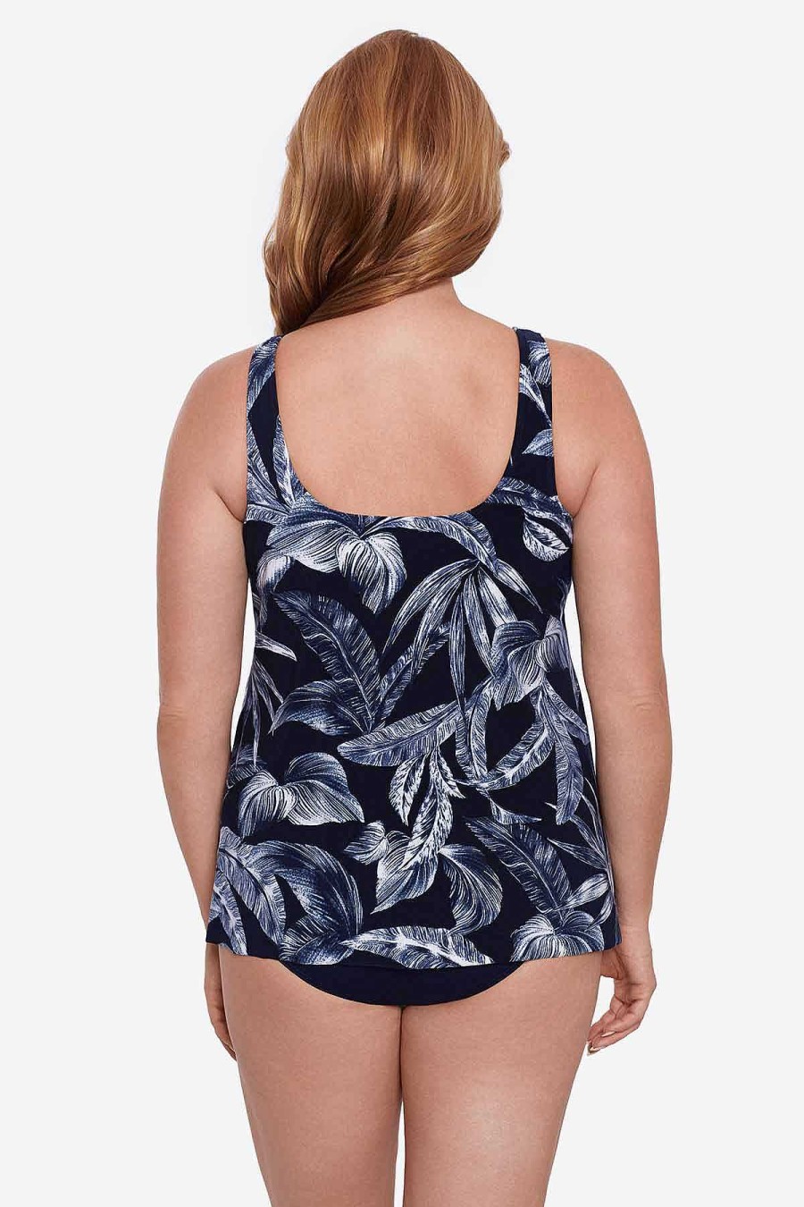 Miraclesuit Plus Size Tropica Toile Ursula Tankini Top Midnight Online