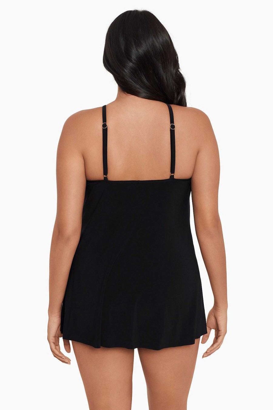 Magicsuit Plus Size Parker One Piece Swim Dress Black New