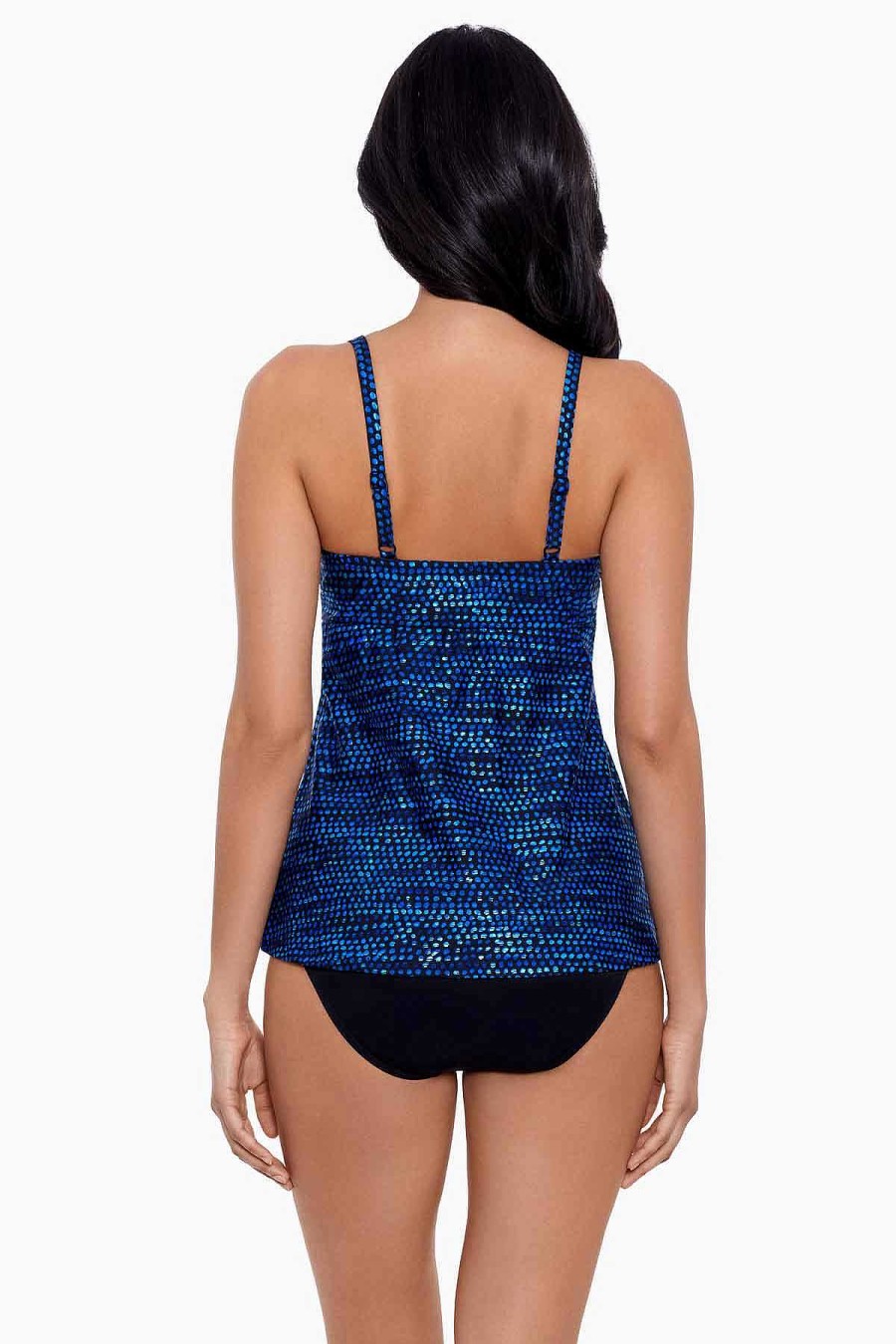 Miraclesuit Dot Com Cleo Tankini Top Blue/Multi Best