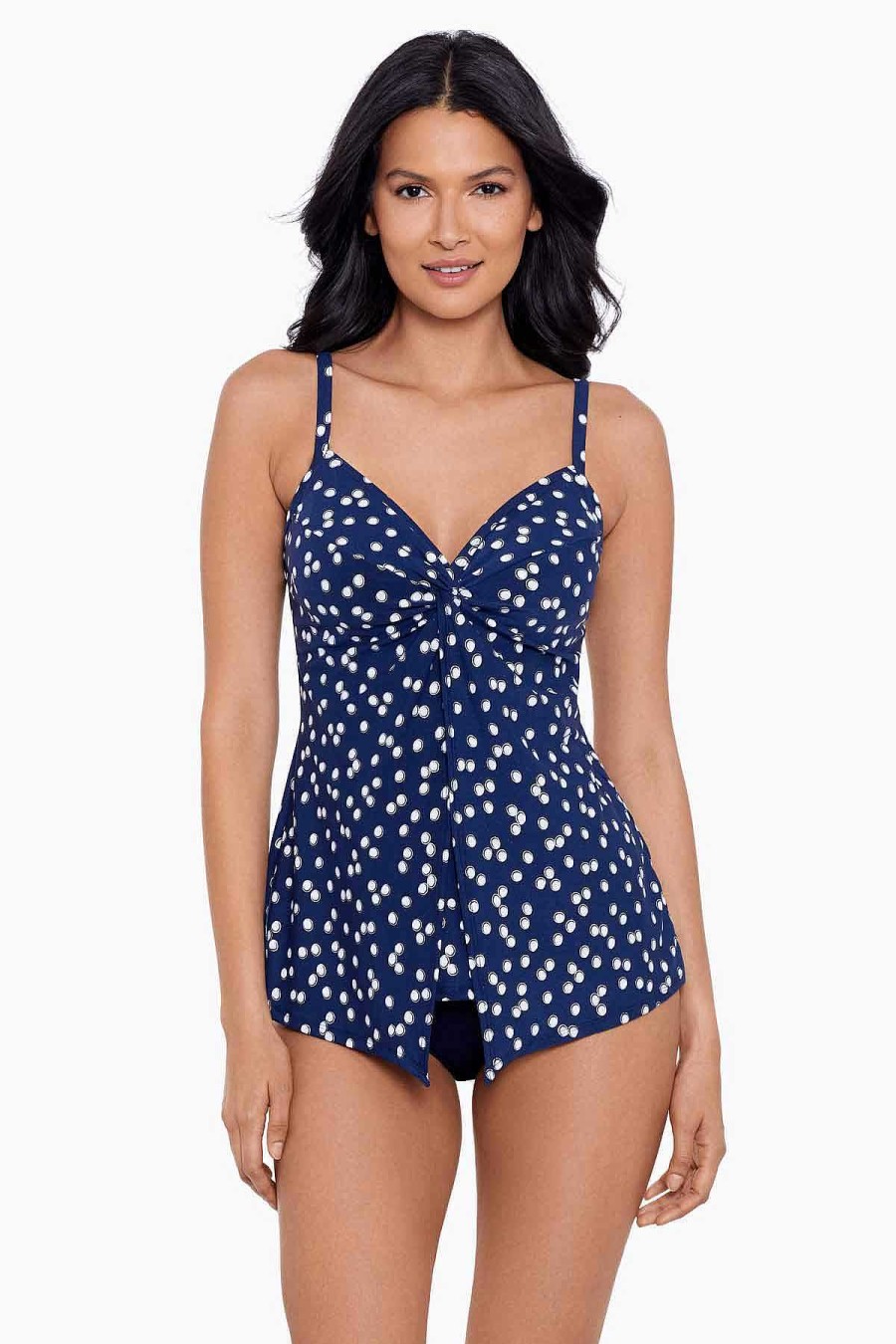 Miraclesuit Luminare Love Knot Tankini Top Midnight Hot