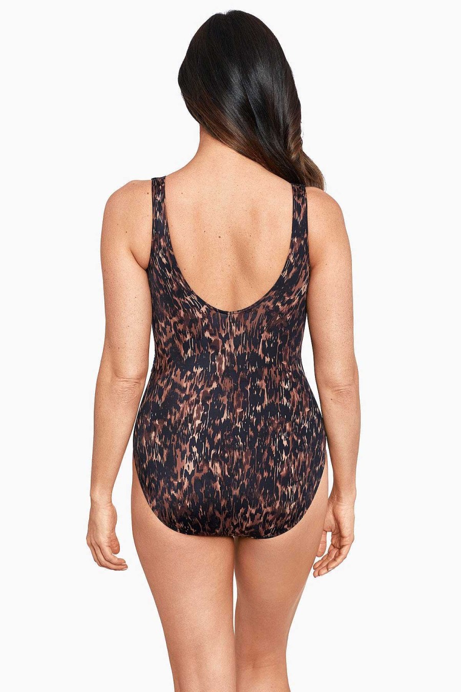 Miraclesuit Untamed It'S A Wrap One Piece Swimsuit Brown/Multi Best