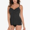 Miraclesuit Pin Point Roswell Tankini Top Black/White New