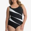 Miraclesuit Plus Size Colorblock Helix One Piece Swimsuit Black/White Best