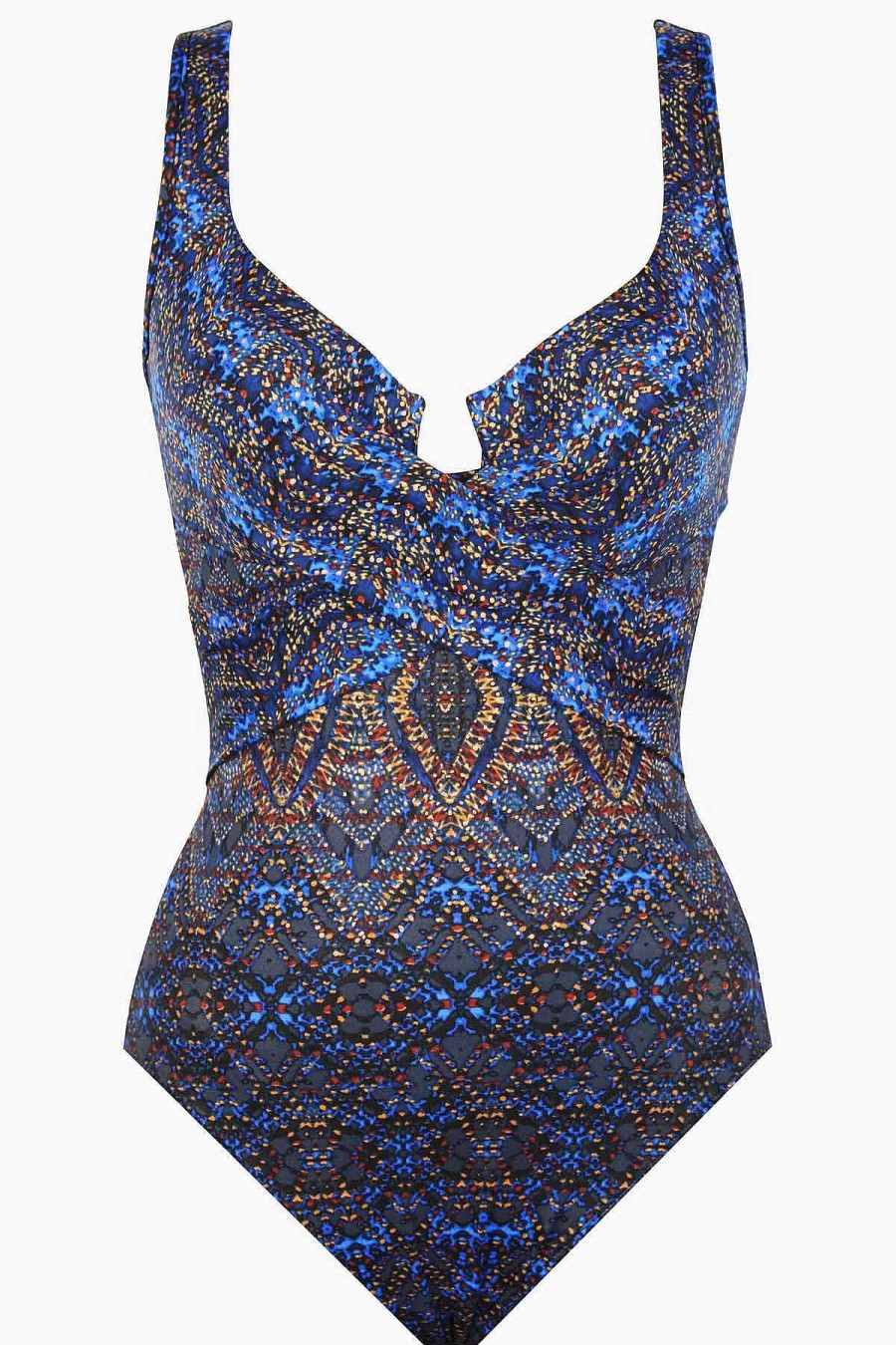 Miraclesuit Thebes Criss Cross Escape One Piece Swimsuit Blue/Multi Online