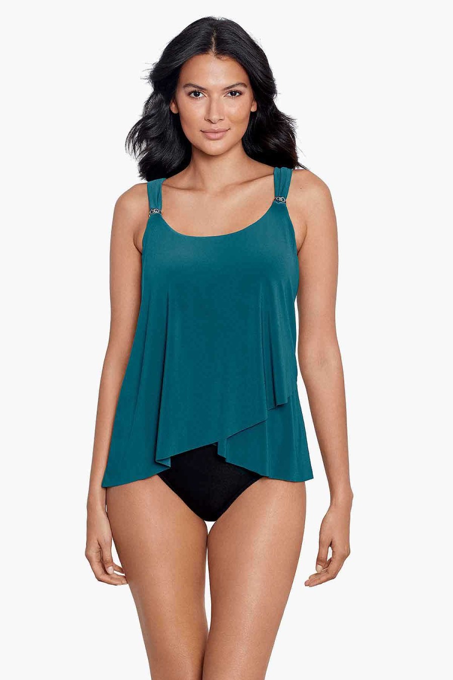 Miraclesuit Razzle Dazzle Underwire Tankini Top Dd-Cup New