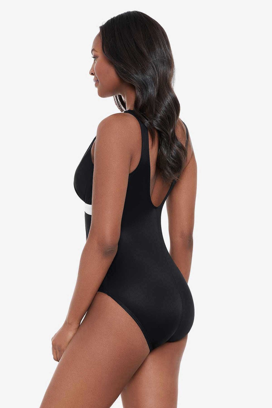 Miraclesuit Spectra Trilogy One Piece Swimsuit Black Clearance