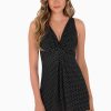 Miraclesuit Pin Point Marais One Piece Swim Dress Dd-Cup Black/White Hot