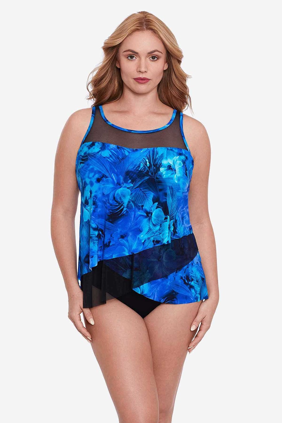 Miraclesuit Plus Size Sous Marine Mirage Tankini Top Blue/Multi Online