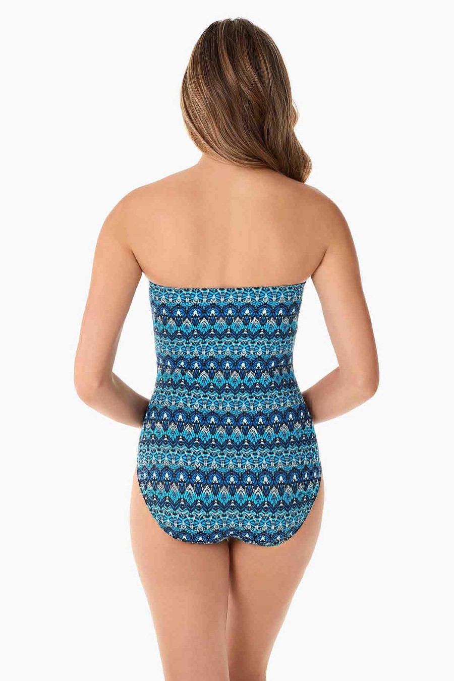 Miraclesuit Mosaica Seville One Piece Swimsuit Blue New