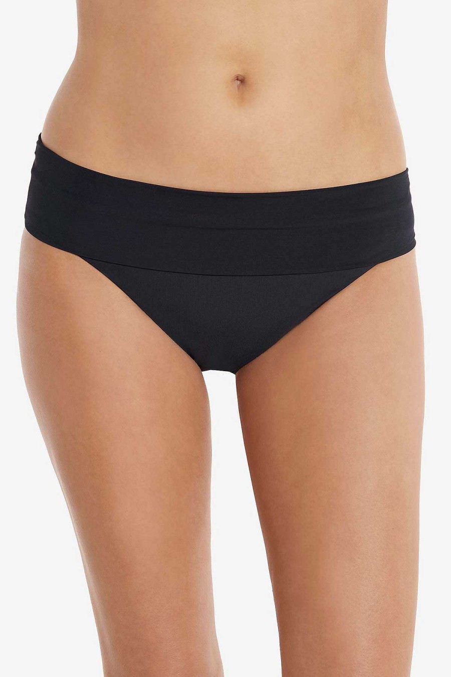 Amoressa Gimlet Folded Waist Pant Swim Bottom Black New